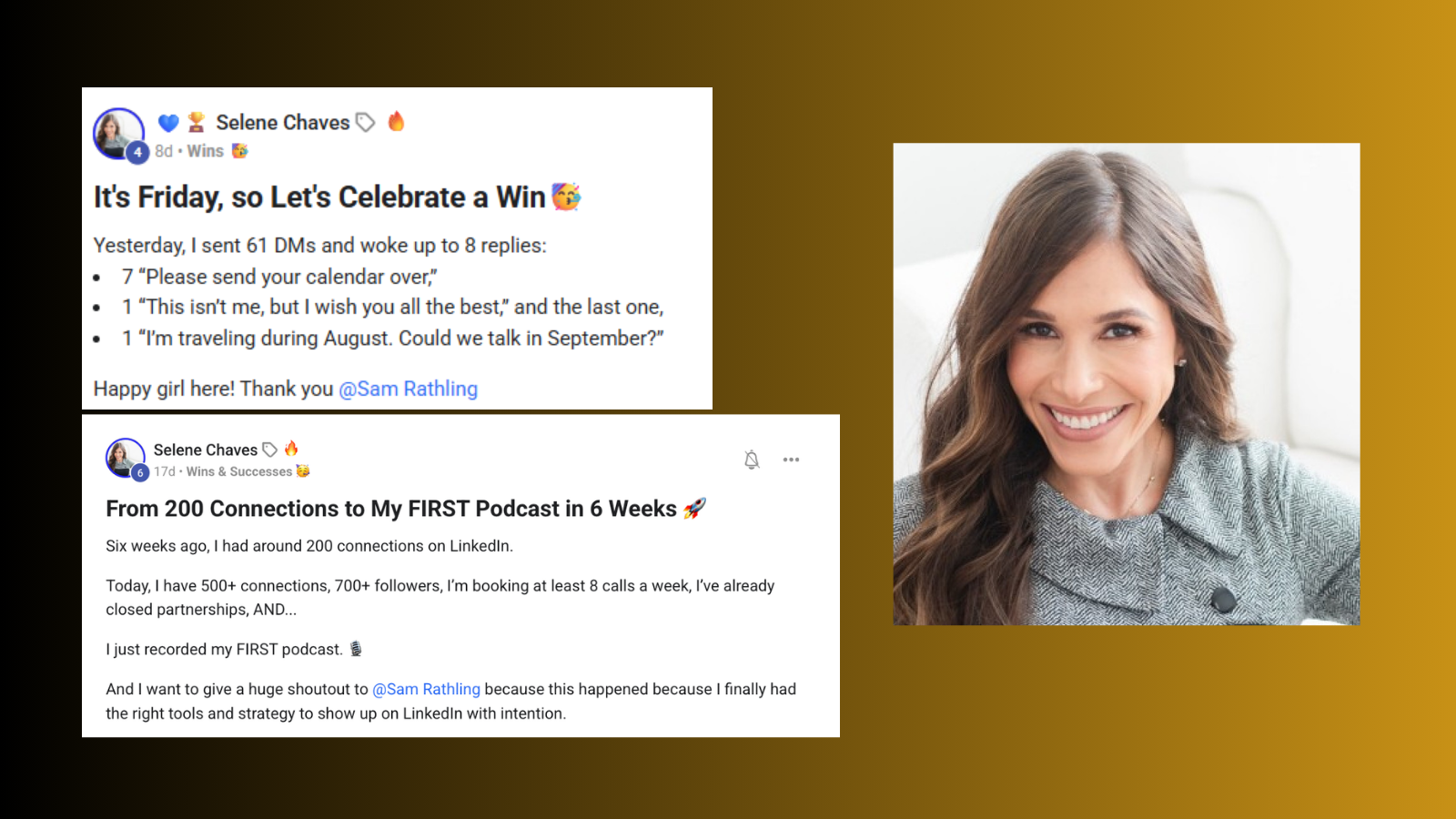 Selene Chaves client wins from LinkedIn® social selling